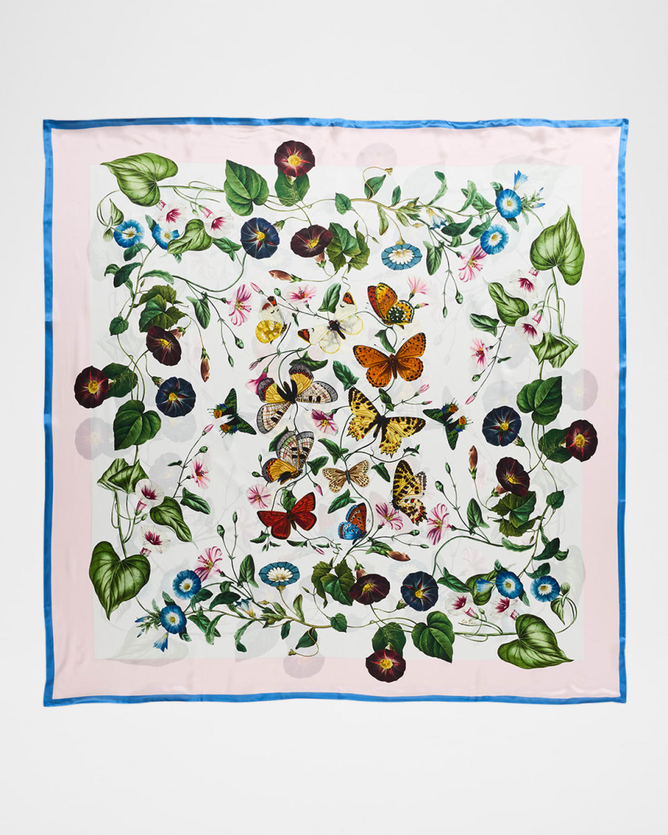 Adeline Floral-Print Silk Scarf